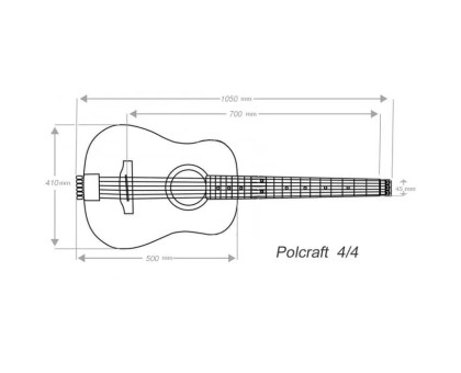 Польская гитара 4/4 Polcraft ВК-4040 черная, комплект 2